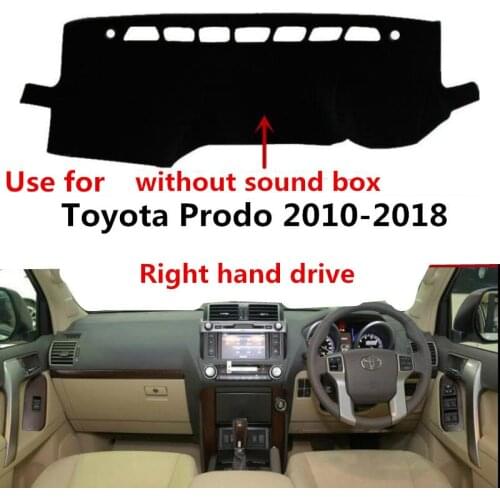 TAIJS Right Hand Drive Simple Style Car Dashboard Cover Dust Resistant Mat Fit for TOYOTA PRADO 2010-2018 Without Sound Hole