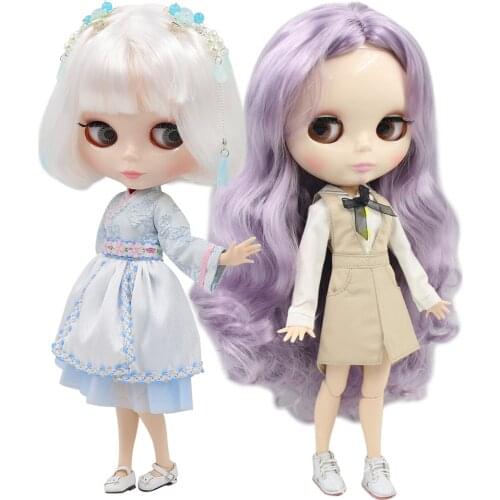 ICY DBS Blyth Doll 1/6 bjd 30cm toy joint body white skin shiny face nude doll