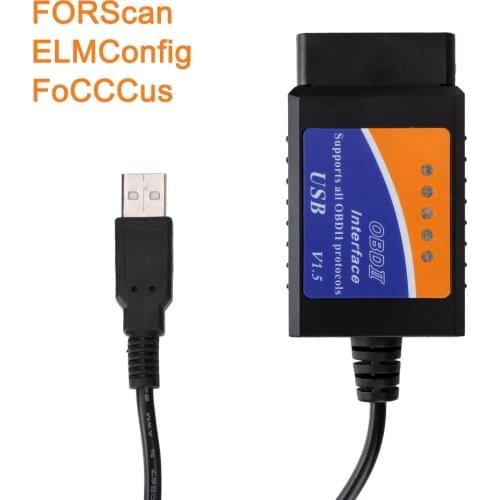 LEEPEE Hidden Functions Code Reader ELM327 USB V1.5 ELMconfig HS MS-CAN OBD 2 Scanner Programming Unlock for Ford Mazda Lincoln