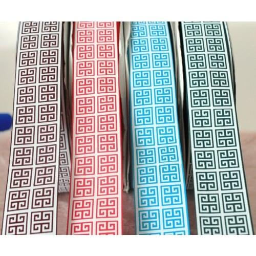 1.5"(38mm) 10 yards geometry printed ribbon grosgrain ribbon brand DIY materials headband wrap 8 colors