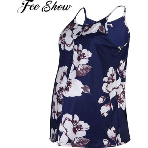 Womens Maternity Nursing Tank Top Summer Convenient Breastfeeding Sling Vest Cotton Sleeveless Printing Clothes for Nursing