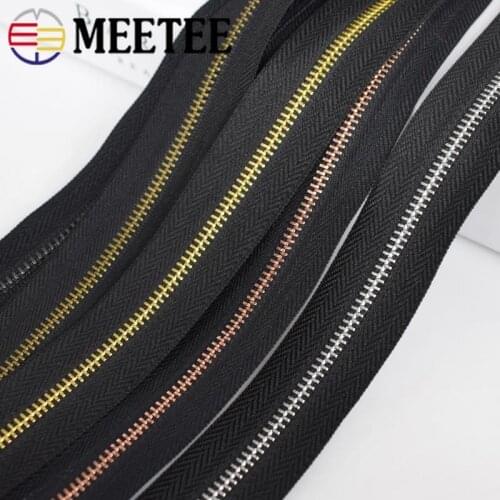 2/5/10Meters 3# 5# Metal Coded Zippers for Sewing DIY Zip Repair Clothes Coil Zipper Sports Coat Bag Garment Zips Accessories