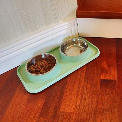 Cat Bowls for Food and Water with Stand Cat Food Bowls Non-Spill and Non-Skid Removable Stainless Steel Bowls for Cats