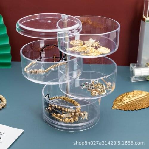 Korean Version Of The Rotating Multifunctional Jewelry Box Transparent Rotating Multi-Layer Storage Children Creative Jewelry