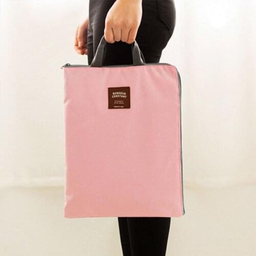 Briefcase Multifunctional Storage Bag Multi-Layer A4 Document Bag Portable IPad Computer Bag Korean Oxford Canvas Briefcase