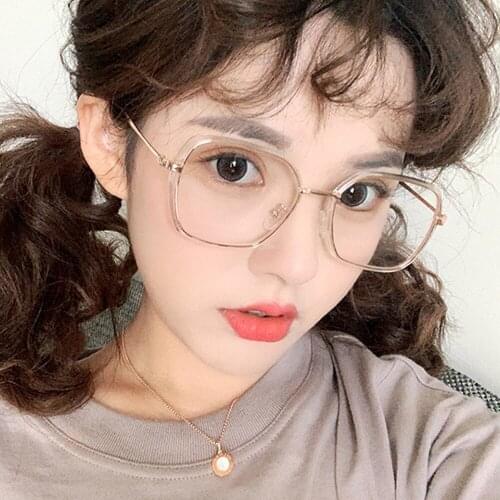 Fashion Women Polygon Anti Blue Light Glasses Clear Metal Frame Myopia Optical Mirror Men Spectacle Eyeglasses Oculos Feminino