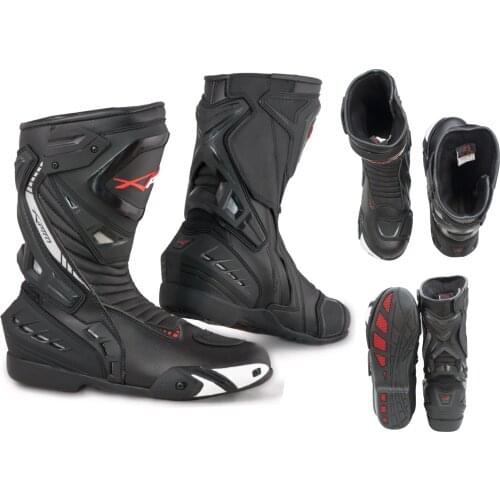 Shoe boot motorcycle racing sports shoe motorcycle leather black-Pro