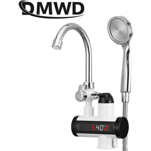 DMWD 3000W Tankless Electric Water Heater Tap Instantaneous Digital Display Hot Water Heating Facuet Bathroom Kitchen Heaters
