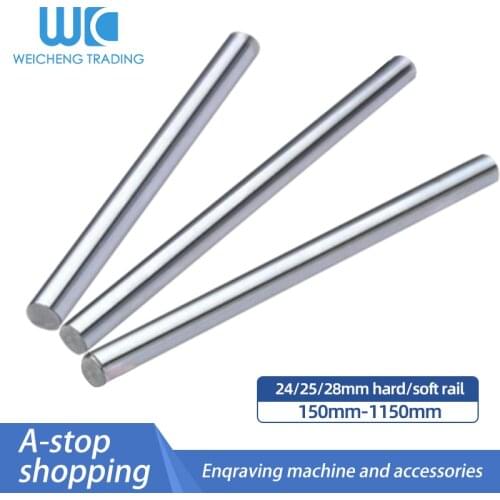1/2PC Straight Optical Axis Polished Rod Hard Shaft Guide Shaft Soft Shaft Diameter 24/25/28mm Chrome-Plated Rod Round Bar