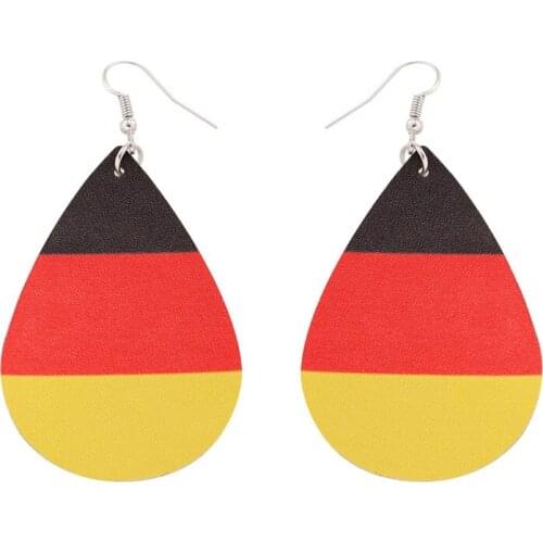 2pcs Fashion National Flag Hook Dangle Earrings Leather Jewelry Accessories Gifts for Women Girls Wedding Gifts for Guests
