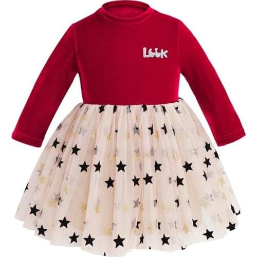 Strars Mesh Girls Party Dresses 2020 Tollder Girl Summer Autumn Fashion Vestidos Kids Children Fall Clothes Chrismtas Costume