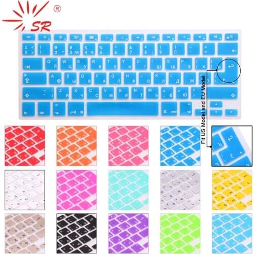 SR 14 Color US/EU Common Russian Language Letter Silicone Keyboard Cover Sticker For Macbook Air Pro 13 15 17 Protector Film
