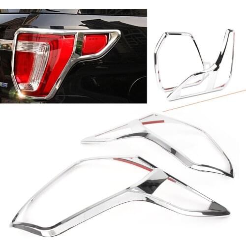 Car Styling Rear Tail Light Cover Trim Decoration Frame Exterior For Ford Explorer 2016 2017 2018 2pcs Silver