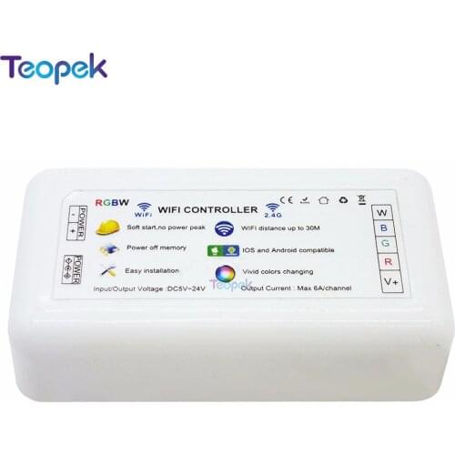 H802 WiFi RGBW LED Controller iOs Android APP Controller DC5V-24V input 6A*4CH output For RGB RGBW Led Strip Light Tape Ribbon