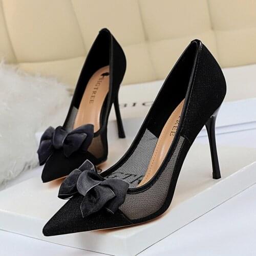 New Women Pumps Women Shoes Butterfly-Knot Sexy high heels Stiletto Party Shoes Comfort Women heels ladies Pumps Sapato Feminino