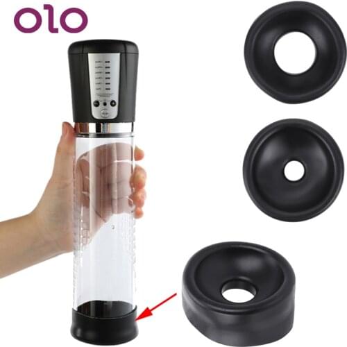 OLO Enlarger Exerciser Silicone Penis Pump Ring Sleeve Penis Erection Penis Extender Trainer Accessories Sex Toys For Men