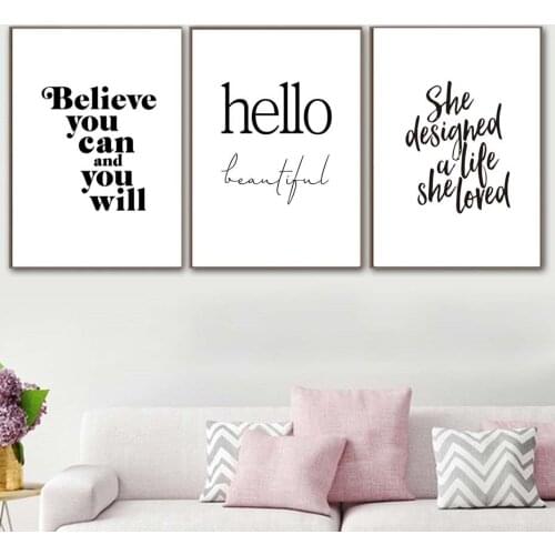 HD Printed Inspiration Quote Canvas Painting Decor On The Wall Poster Nordic Canvas Wall Pictures For Home Decor No Frame