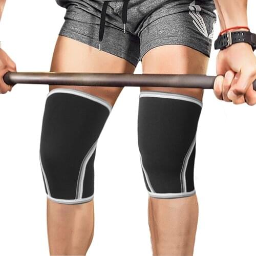 1Pair Neoprene Knee Pads Crossfit Gym Fitness Sports Safety Weightlifting Compression Knee Brace Support Leg Sleeves Protector