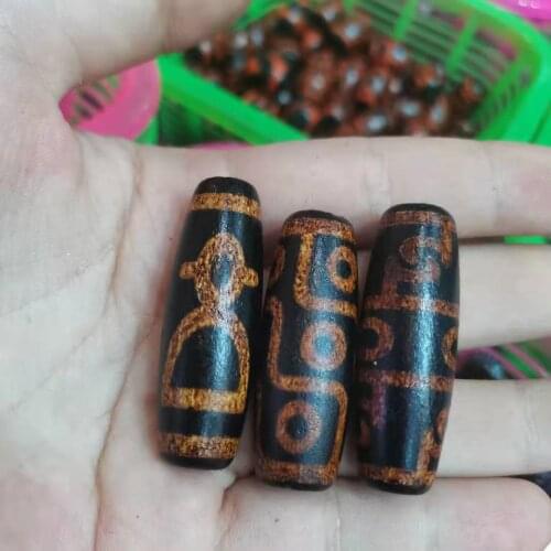 1pcs/lot pure natural agate dzi orange red multi-pattern wholesale folk-custom Live hot push gem jewelry diy Necklace Bracelet