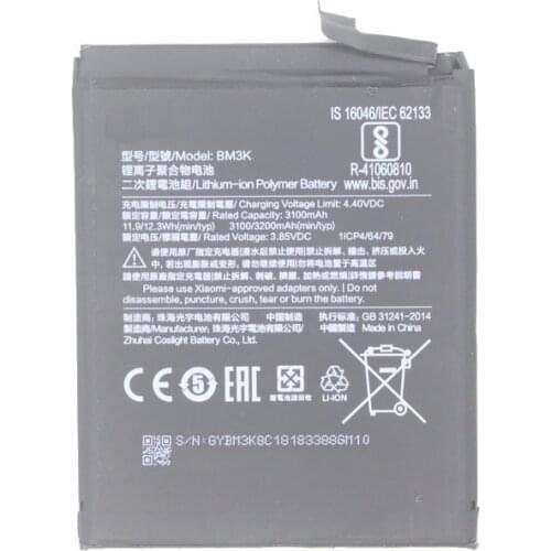 10pcs /lot BM3K 3.85V 3200mAh / 12.3Wh Replacement Battery BM3K for Xiaomi Mi Mix 3 Mix3 Batteries