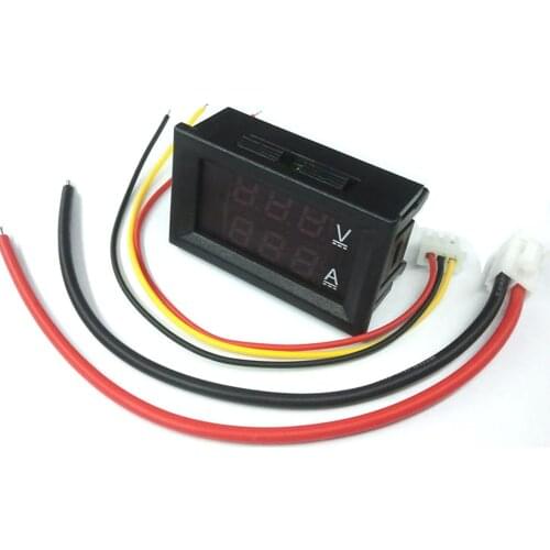 100V 10A DC Digital Voltmeter Ammeter LED Amp Blue Red Dual Digital Volt Meter Gauge Detector 4.5V to 30V Tester Voltage Meter