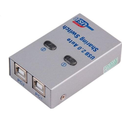 2 Ports USB 2.0 Auto Sharing Switch Hub Splitter Selector Switcher for Printer Scanner PC Computer Peripherals