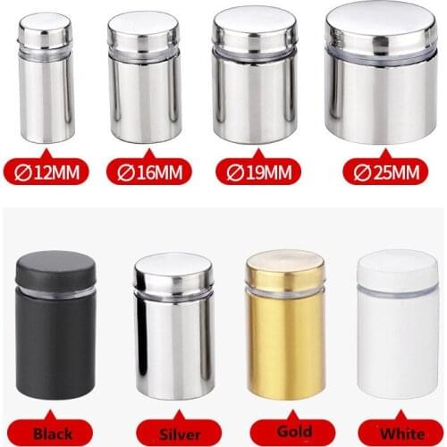 20 Pieces Sign Standoff, Stainless Steel Barrel, Acrylic Glass Advertising Holder, Spacer, Matte Black, Polished Gold, White