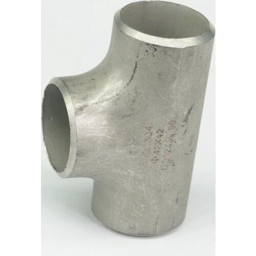 48x3mm O/DxThickness 304 Stainless Steel Equal Tee 3 Way Butt Welded Pipe Fitting Water gas Oil