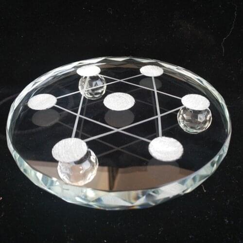 8*8cm Random Glass Seven star array Base Sphere with Glass Stand 1pcs