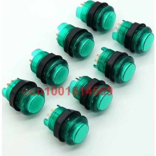 8 Pcs/lot 5V 30mm New Reyann LED Illuminated Arcade LED Push Button For LED Arcade Game DIY Parts & Raspberry PI 1 2 3 3B -Green