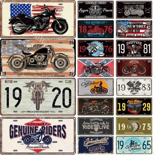 Retro Autocycle Vintage Metal Poster Motorcycle Tin Signs Plate Garage Home Wall Decor 15x30cm