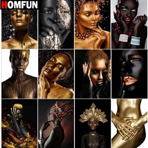 HOMFUN Full Square/Round Drill 5D DIY Diamond Painting "Woman portrait theme" Embroidery Cross Stitch 5D Home Decor Gift