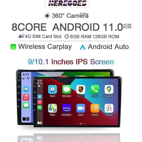 Carplay 10.1 inch 2din Android 10.0 Car Multimedia Player 4G+Wifi 9inch Touch Screen 4G LTE universal radio 6G+128GB Head unit
