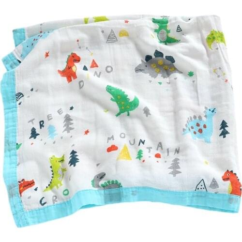 Baby bath towels 4 layers of bamboo and cotton colorful edging quilts