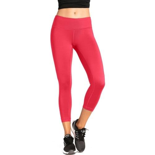 Womens Running Tights Flex Capris Leggings Yoga Pants with Pockets-21.5inches