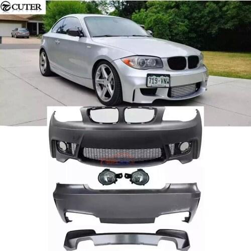 E82 E87 E88 1 series 1M style car body kit front bumper rear bumper rear diffuser for BMW E82 1M car styling 07-14