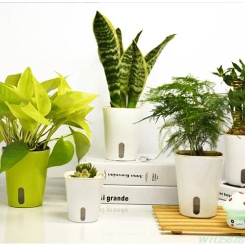 Automatic Self Watering Macetero Flower Plants Pot Irrigation Gardening Flower Pots Greenery Imitation Ceramic Greenery Planting