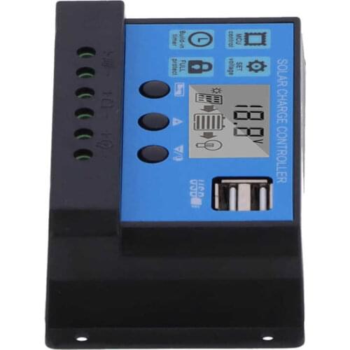 Controlador solar solar charge controller 30A 12V 24V 2‑Way MOS Solar Charge Controller PWM 3 Stage Battery Regulator Solar