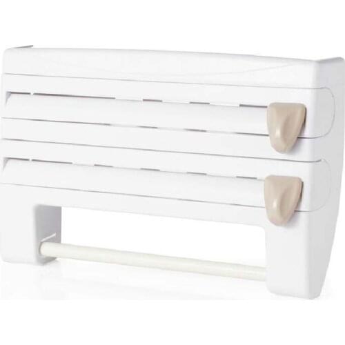 BF040 Creative kitchen fresh-keeping film receptacle, multi-functional aluminum foil barbecue paper napkin cuter storage rack