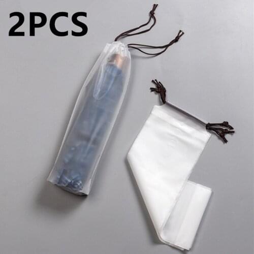 Matte Translucent Plastic Bag Umbrella Storage Bag Reusable Portable Umbrella Drawstring Storage Cover Home Storage Organizer