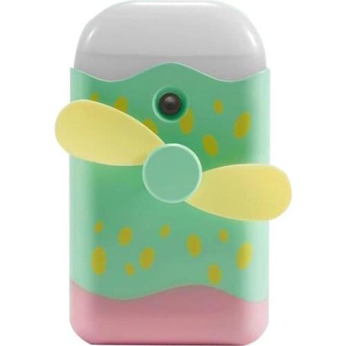 Fashionable Misting Fan Mini USB Rechargeable Cartoon Ice Cream Shape Handheld Humidifier Cooling Fan Low-noise for Home