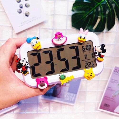 Disney Cartoon Mickey Students Quiet Bed Head Girls Bedroom Electronic Intelligent Multi-function Alarm Clock