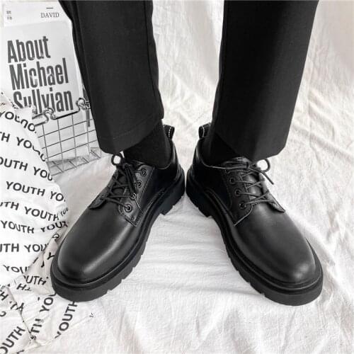 2021 Autumn Fashion Martin Shoes Men Punk Style Leather Shoes Motorcycle Waterproof Platform Single Boots