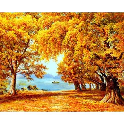 A11824 11CT/14CT/18CT/25CT/28CT oil street patterns Counted Cross Stitch DIY Cross Stitch Kits Embroidery Needlework Sets