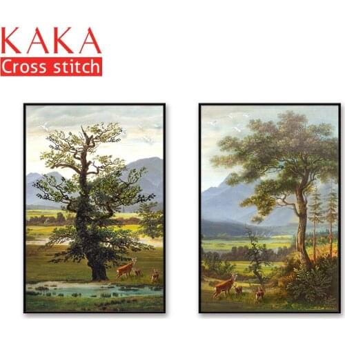 Cross stitch kits,Embroidery needlework sets with printed pattern,11CT-canvas for Home Decor Painting,Animals Full NCKA107