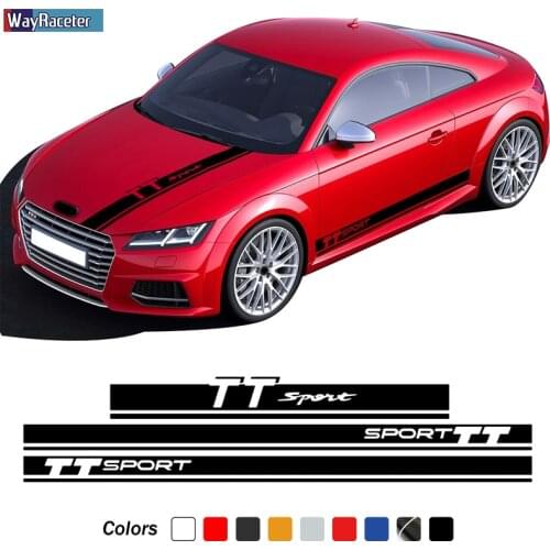 Racing Sport Car Hood Decal Engine Cover Side Stripes Skirt Sticker For Audi TT TTS TTRS MK1 8N MK2 8J MK3 8S Accessories