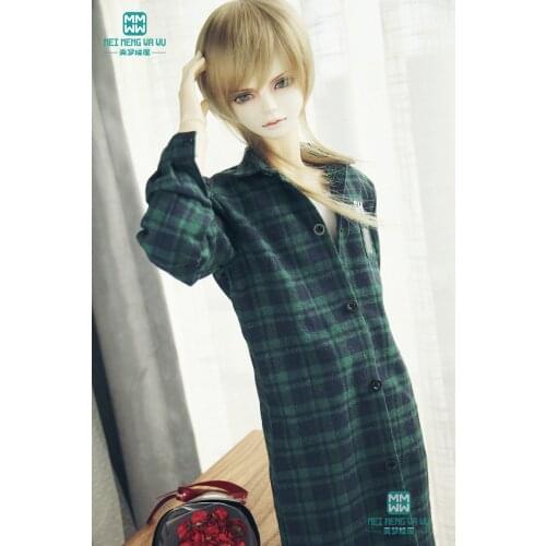 BJD doll clothes fits bjd uncle fashion T-shirt plaid shirt hooded cardigan