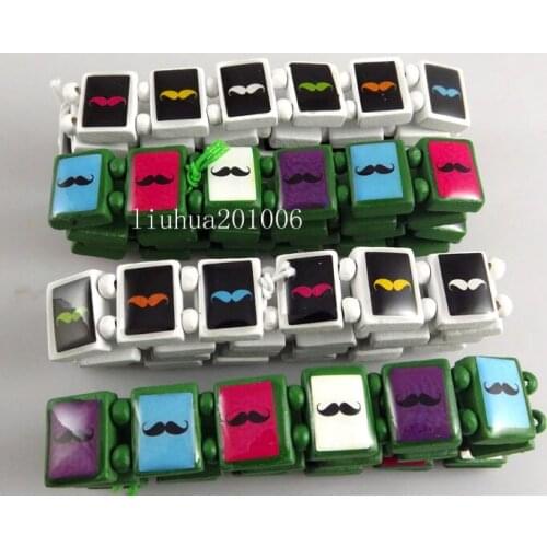 Wholesale 24 pcs Beard Wood stretch bracelets Fashion Jewelry