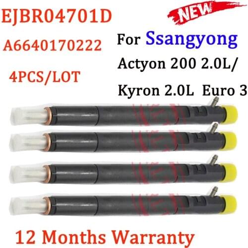 ORLTL A6640170222 EJBR04701D Original Fuel Diesel Injection 4701D 4 PCS Nozzles for SSANGYONG Kyron 2.0L Xdi SUV 100bhp