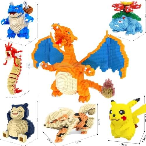 Pikachu Pokemon block monster block game DIY mini building diamond block brick children toy gift miniature building block